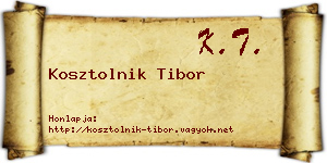 Kosztolnik Tibor névjegykártya